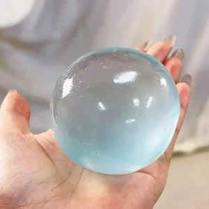 Blue Maltose Squishy Anti Stress Transparent Ball Quick Rebound