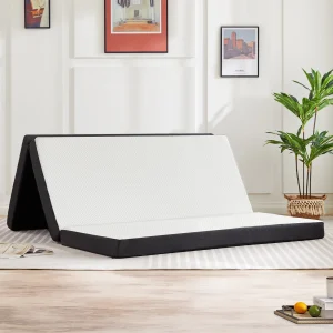 Tri-Fold Memory Foam Mattress with Collapsible and Washable Cover Portable Floor Bed US Certified for Travel